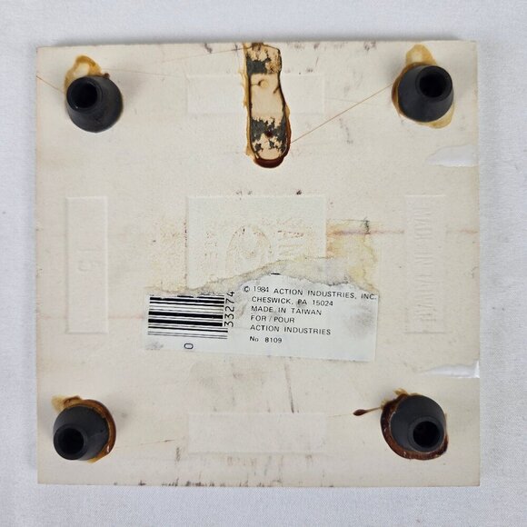 Vintage Action Industries 1984 Sheep Tile Trivets by Linda Morgan Rubber Feet - Picture 6 of 9